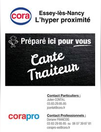 Carte traiteur