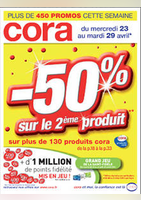 -50% sur le 2e produit - Cora