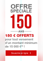 Assurance vie : 150€ offerts - Société Générale