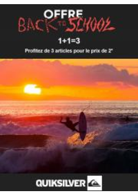 Prospectus Quiksilver Paris Citadium : Offre Back to School 1+1=3