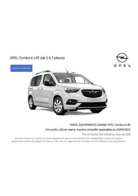 Prospectus Distributeur OPEL PGM NANTERRE SAS NANTERRE : Opel Combo-e Life