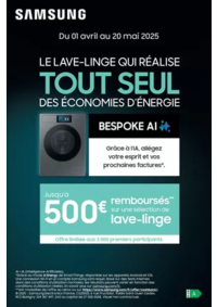 Prospectus Boulanger Leers : OFFRE Samsung : jusqu'à 500€ remboursés !