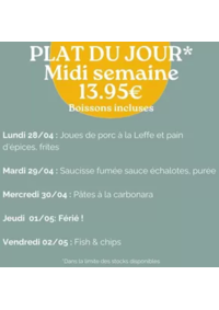 Prospectus Crocodile Bruay-la-Buissière : Plat Du Jour