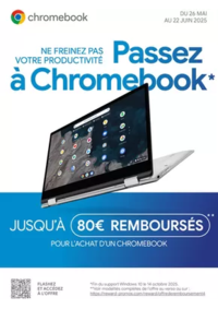 Prospectus Boulanger Nantes : Jusqu'à 80€ remboursés pour l'achat d'un Chromebook