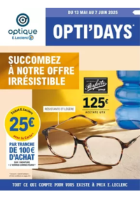 Prospectus Optique E.Leclerc MENNEVAL-BERNAY : Optidays Ete