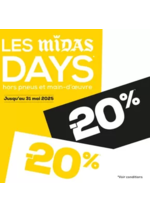 Prospectus Midas : -20% SUR TOUT L’ENTRETIEN DE VOTRE VÉHICULE !
