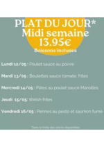 Promos et remises  : Plat Du Jour