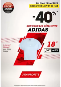 Prospectus Sport 2000 ALES : ADIDAS en promo : -40% sur le textile !