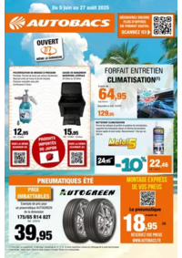 Prospectus autobacs Rosny-sous-Bois : PNEUMATIQUES ÉTÉ