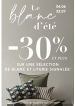 Prospectus BHV : Du 4 juin au 22 juillet :-30% et plus sur une sélection d'articles blanc et literie signalés