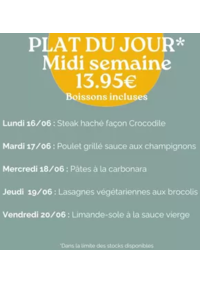 Prospectus Crocodile Saint-Martin Boulogne : Plat Du Jour