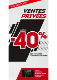 Prospectus Sport 2000 ANGOULINS : Ventes Privées du 18 au 24 juin 2025 avec des remises de -20% à -40%