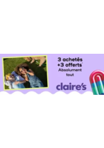 Prospectus claire's : 3 achetés +3 offerts