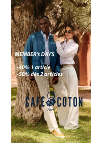 Prospectus Café Coton 2 place de la Porte Maillot : -40% 1 article -50% dès 2 articles