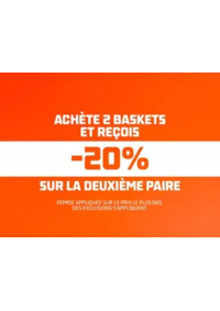 Prospectus Foot Locker Puteaux : Achète 2 paires de baskets et profite de -20 % sur la 2e.