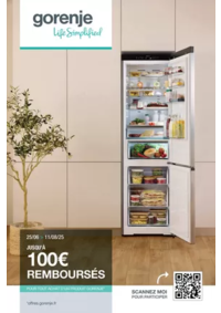 Prospectus Boulanger Villars : OFFRE Gorenje: jusqu'à 100€ remboursés !