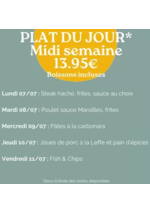 Prospectus crocodile : Plat Du Jour