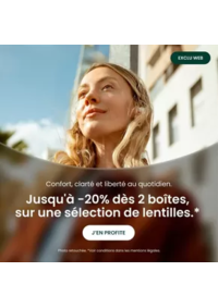 Prospectus Général d'Optique PARIS Forum des Halles : Jusqu'à -20% dès 2 boîtes, sur une sélection de lentilles.