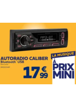 Prospectus Norauto : Autoradio sans tuner radio CALIBER RMD035MP Bluetooth&Sans mécanique CD/DVD