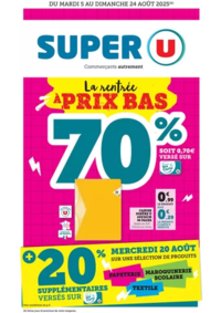 Prospectus Super U AIGUILHE : Spécial Rentrée des classes