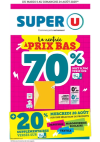 Prospectus Super U FRANQUEVILLE SAINT PIERRE : Spécial Rentrée des classes