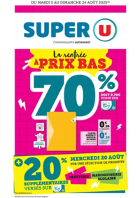 Prospectus Super U PARIGNE L'EVEQUE : Spécial Rentrée des classes