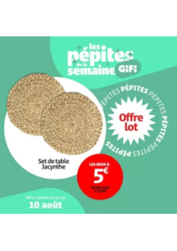 Prospectus Gifi ARTIGUES PRES BORDEAUX : Du 06 au 10 août uniquement, les 2 oreillers sont à 10€ !