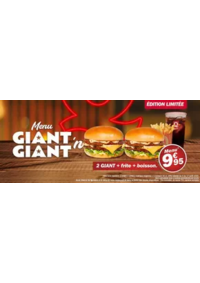 Prospectus Quick PARIS 1 rue du Temple 66 rue de Rivoli : Menu Giant’N Giant