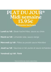 Prospectus Crocodile Creil - Saint-Maximin : Plat Du Jour