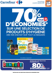 Prospectus Carrefour city Villeneuve La Garenne : 70% D'ÉCONOMIES SUR UNE SÉLECTION DE PRODUIT D'HYGIÈNE