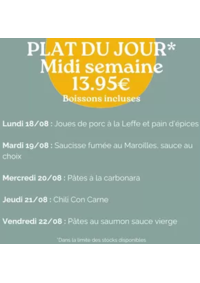 Prospectus Crocodile Creil - Saint-Maximin : Plat Du Jour