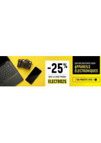 Prospectus 1001 Piles Batteries MELUN : -25 % de réduction* sur une sélection de batteries pour appareils électroniques