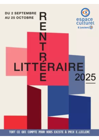 Prospectus Espace culturel E.Leclerc SAINT MALO : GUIDE RENTREE LITTERAIRE