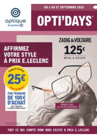 Prospectus Optique E.Leclerc MARMANDE : Optidays Rentree