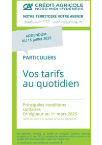 Prospectus Crédit Agricole CLELLES : Particuliers Vos tarifs au quotidien