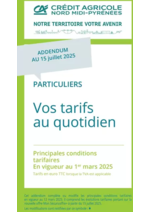 Prospectus Crédit Agricole : Particuliers Vos tarifs au quotidien