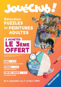 Prospectus JouéClub PONTARLIER : Sélection PUZZLES et PEINTURES ADULTES