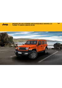 Prospectus Jeep Lievin : WRANGLER 4XE HYBRIDE RECHARGEABLE SAHARA 2.0 TURBO T4 280KW (380CH) BVA8