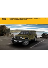 Prospectus Jeep Boulogne Billancourt : WRANGLER 4XE HYBRIDE RECHARGEABLE SAHARA 2.0 TURBO T4 280KW (380CH) BVA8