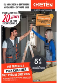 Prospectus CHRETIEN MATERIAUX Yvelot : C'EST LA RENTRÉE!
