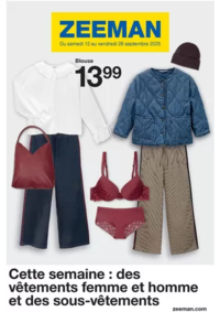 Prospectus Zeeman Audincourt : Cette semaine : des vêtements femme et homme et des sous-vêtements