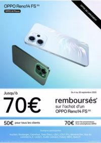 Prospectus MDA TOURS : OPPO Reno14 FS Jusqu'à 70€ remboursés
