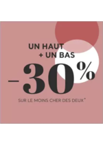 Promos et remises  : Un haut + un bas -30 % sur le moins cher des deux