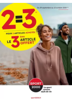 Prospectus Sport 2000 : 2=3 POUR 2 ARTICLES ACHETÉS