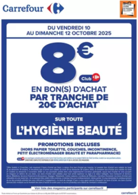 Prospectus Carrefour Contact HOUDAIN : OPÉRATION BON(S) D’ACHAT HYGIÈNE BEAUTÉ