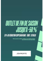 Promos et remises  : OUTLET DE FIN DE SAISON JUSQU'À -50 %* - 10 % DE RÉDUCTION SUPPLÉMENTAIRE CODE : EXTRA10