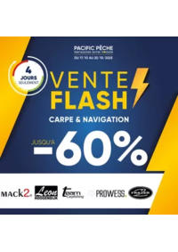Prospectus Pacific Pêche COIGNIÈRES : Jusqu'à -60% sur une sélection de grandes marques .Disponible en magasin et sur le web !