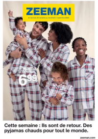 Prospectus Zeeman Barentin : Cette semaine : Ils sont de retour. Des pyjamas chauds pour tout le monde.