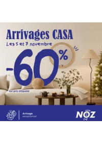 Prospectus NOZ Argentan : Mobilier, décoration et linge de maison, à -60% du prix CASA