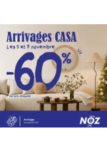 Prospectus NOZ : Mobilier, décoration et linge de maison, à -60% du prix CASA